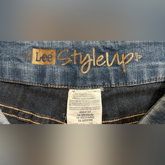 Pull on denim jeggings, 10P Lee Styleup boot cut flat front jeans, petite, short - Picture 6 of 12